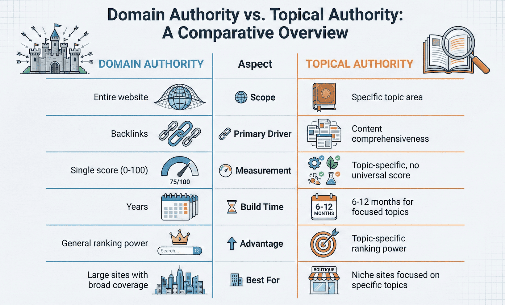 Domain Authority vs Topical Authority A Comparative Overview